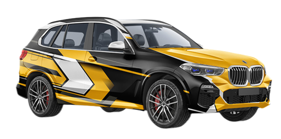 230 Micron Custom Car Wrap Vinyl Converse In Black And Yellow PVC Film