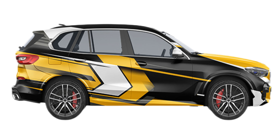 230 Micron Custom Car Wrap Vinyl Converse In Black And Yellow PVC Film