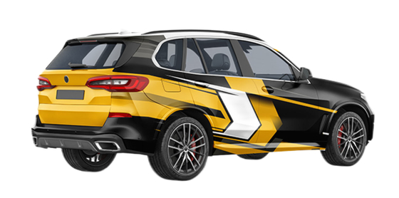 230 Micron Custom Car Wrap Vinyl Converse In Black And Yellow PVC Film
