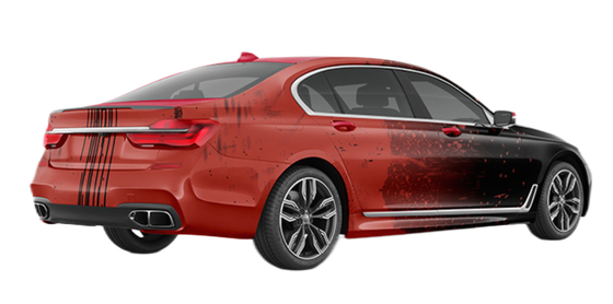 Water Resistant Custom Car Wrap Vinyl 1.52*18m Film Roll Flame In Red And Black