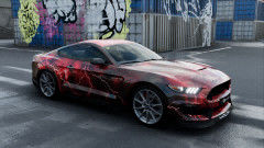 1.52m 160g Red Fiery Lightning Custom Car Wrap Vinyl Air Bubble Free