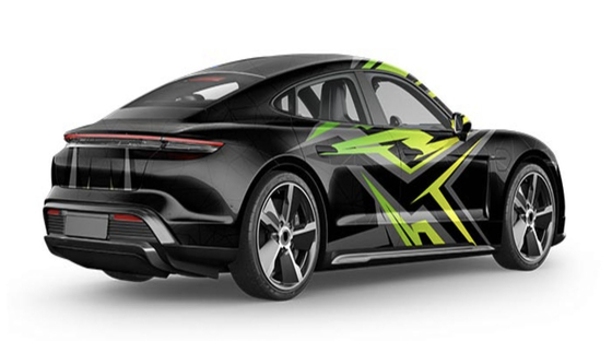 Green Stripe Digital Print Car Wrap Vinyl Roll 60'' Polymeric PVC Vinyl