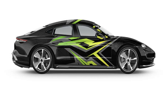 Green Stripe Digital Print Car Wrap Vinyl Roll 60'' Polymeric PVC Vinyl