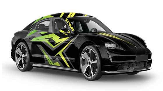 Green Stripe Digital Print Car Wrap Vinyl Roll 60'' Polymeric PVC Vinyl