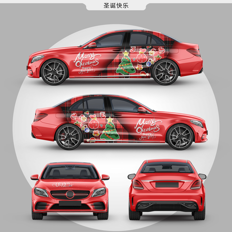 Christmas PVC Car Wrap Vinyl Film Glossy Surface